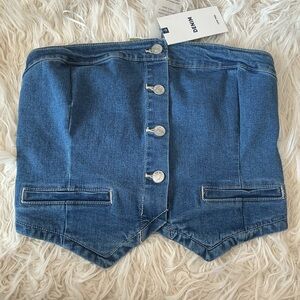 Russ Blue Denim Corset Top